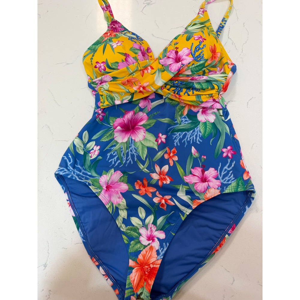 Tommy Bahama Isola Vita Twist Front One Piece Swimsuit Palace Blue SS300530 6 - Picture 3 of 7